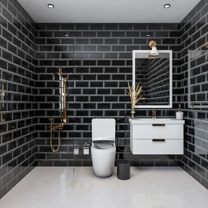 Black and cream bathroom decor