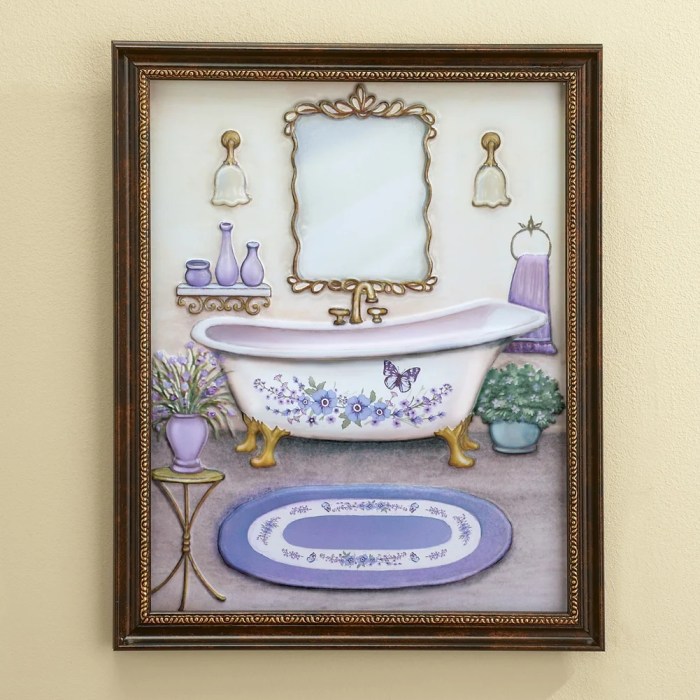 Blue wall decor for bathroom