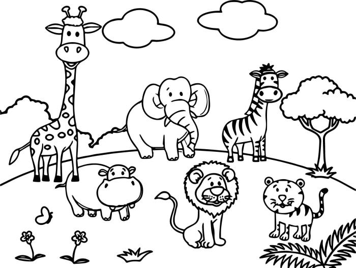 Crtoon animal coloring pages