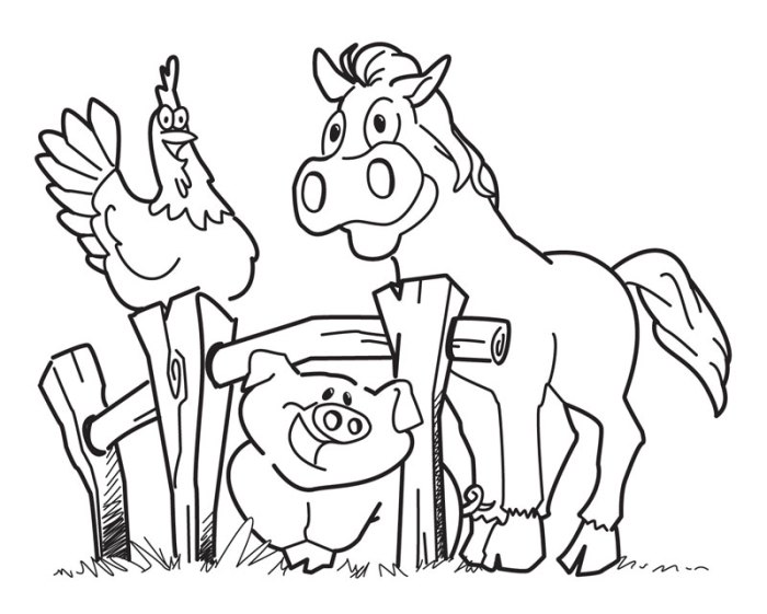 Free coloring pages farm animals