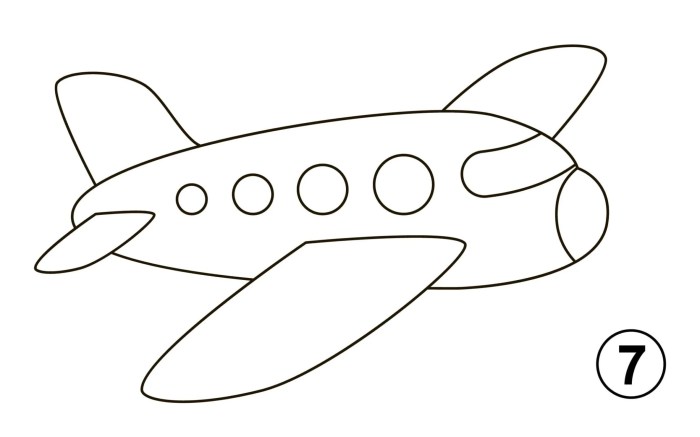 Easy drawing of aeroplane