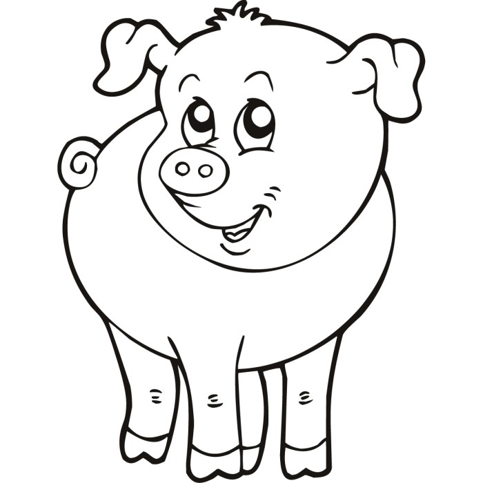 Cartoon farm animals coloring page