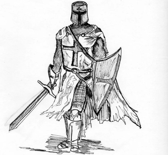 First crusade easy drawing