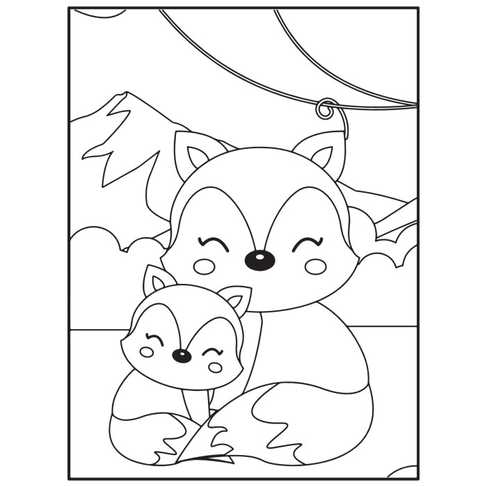 Cute animals together coloring pages