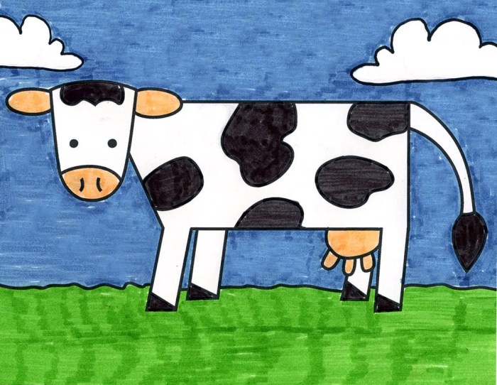 Easy drawing of a cow