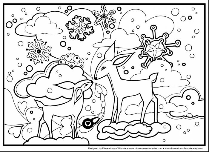 Printable winter animals coloring pages