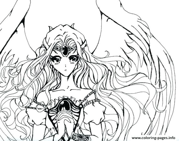 Fallen angel anime coloring pages