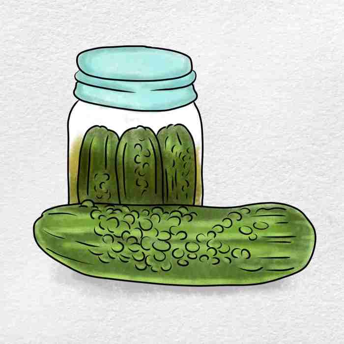 A drawing of a pickle easy