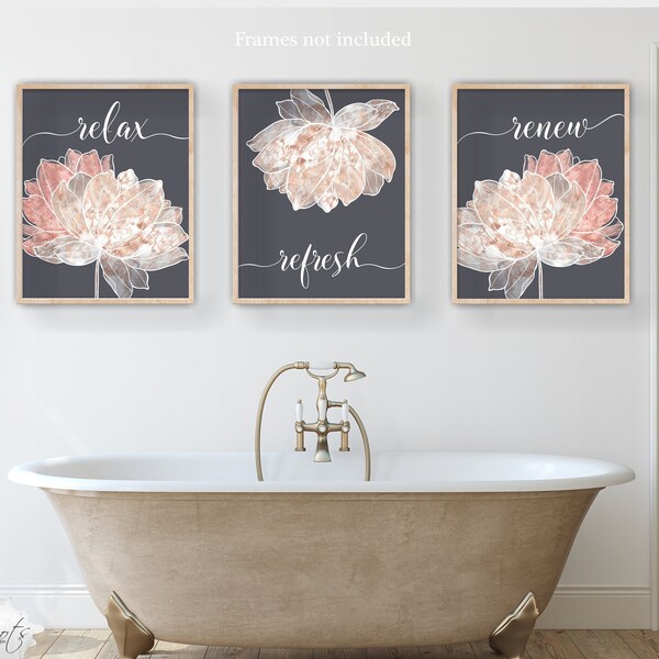 Rose gold bathroom decor