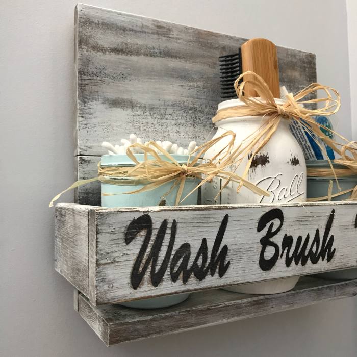 Mason jar bathroom decor