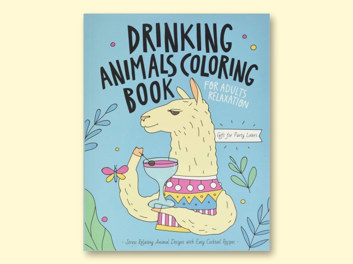 Drinking animal coloring book