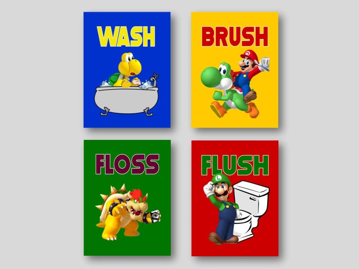 Super mario bros bathroom decor