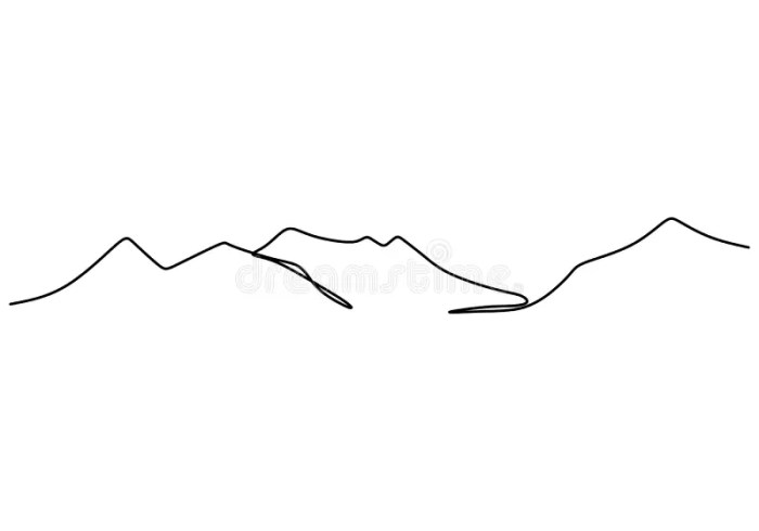 Easy mountain line drawing