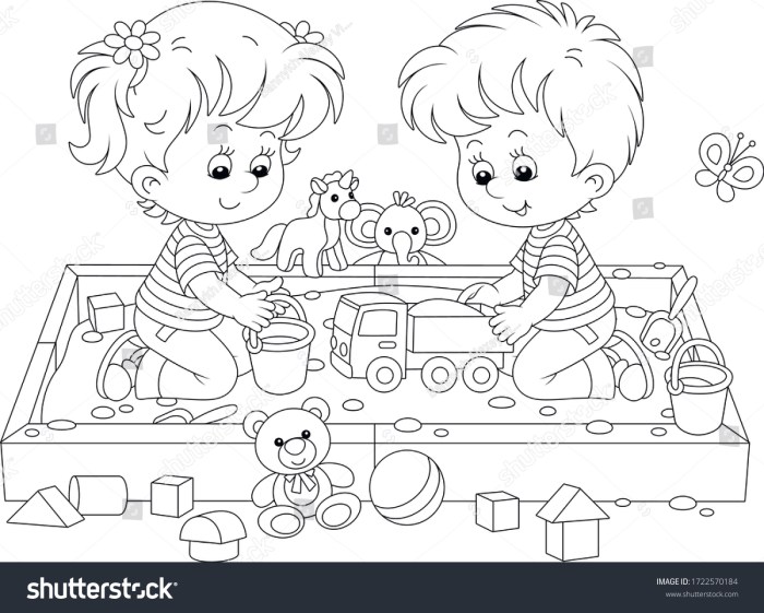 Children playing animated pictures coloring pages